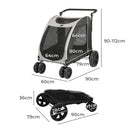 Pawz Pet Dog Stroller Pram Carrier Cat Travel Foldable 4 Wheels 50kg Capacity