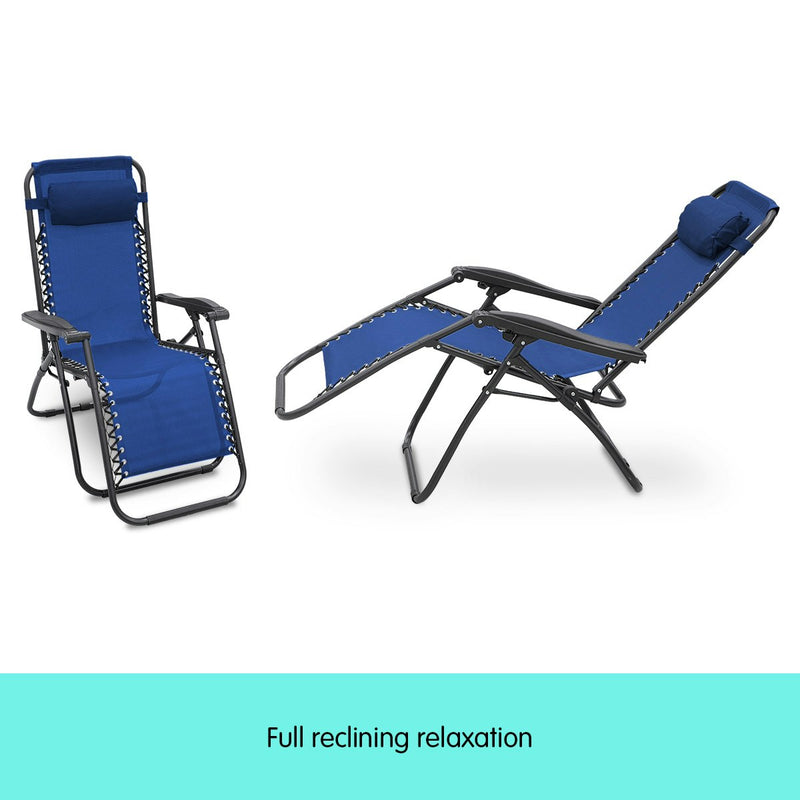 Wallaroo Zero Gravity Reclining Deck Chair - Blue