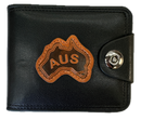 Australia Souvenir Wallet - Black w/ AUS Emblem (Premium Faux Leather)