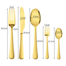 Stainless-Steel Cutlery Set Travel Knife Fork Spoon Glossy Gold Tableware 30Pcs