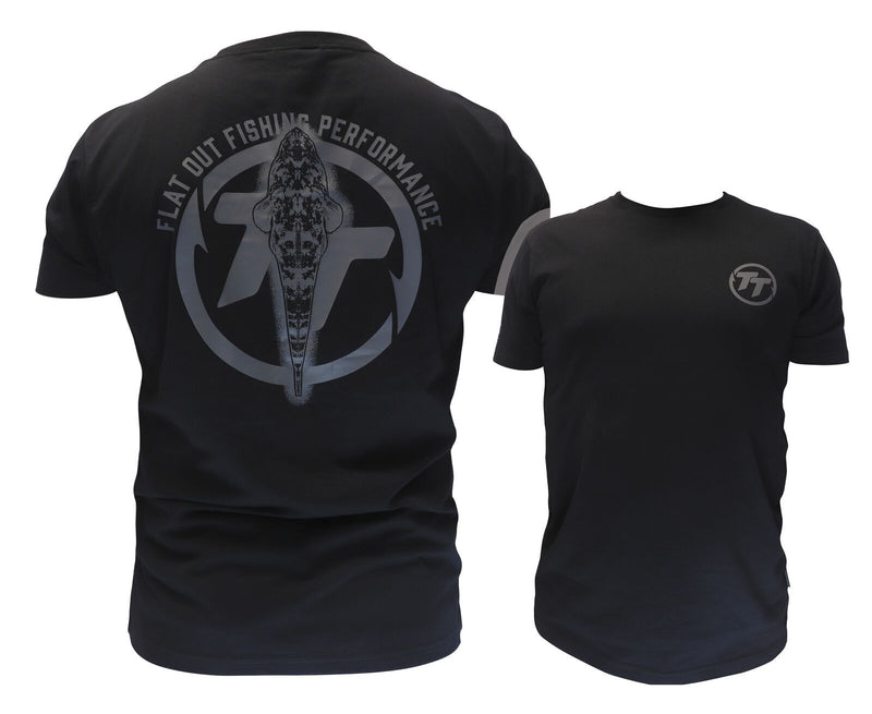 Tackle Tactics Flat Out Fishing Black Premium Tee Shirt