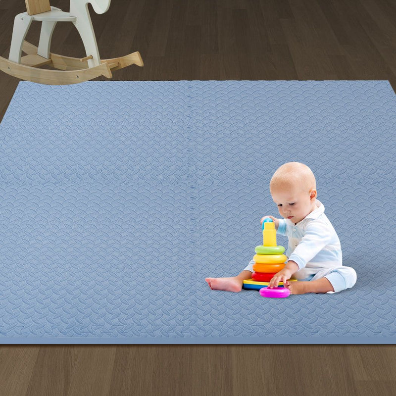 Bopeep EVA Foam Kids Play Mat Floor Kid Crawling Interlocking Home Blue 60x60