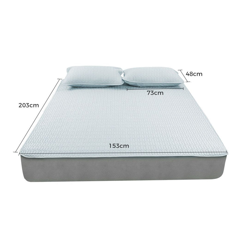 Dreamz Latex Cooling Bed Sheet Set Fitted Pillowcase Washable Summer 3Pcs Queen