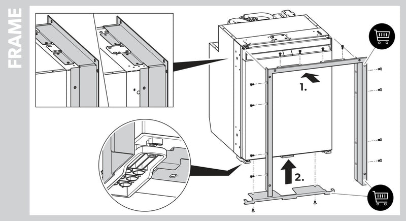 Dometic UFM 80SB - Universal flush-mount frame - Suit for NRX80