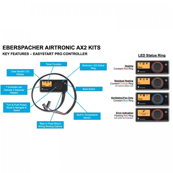 Eberspächer Airtronic D2L Diesel Heater AS3 12v 1 Outlet E/S Pro Kit