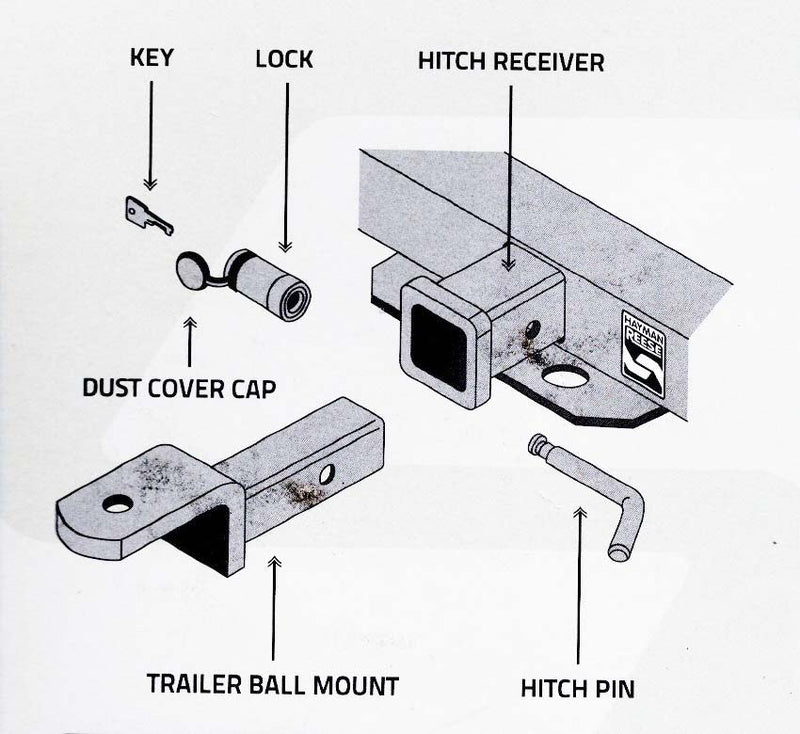 Hayman Reese 55040 Lock Hitch Pin - Silver