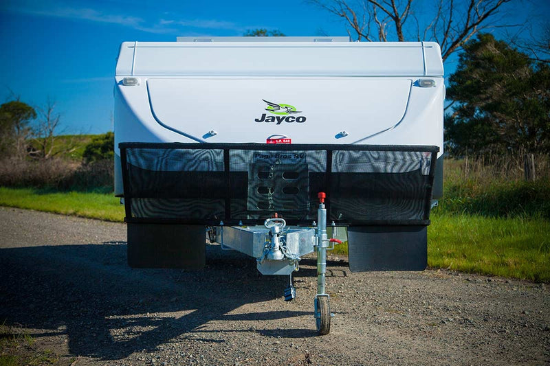 D-Flector Caravan Standard Stone Guard 2200mm - Angled (High-Strength Performance Steel)