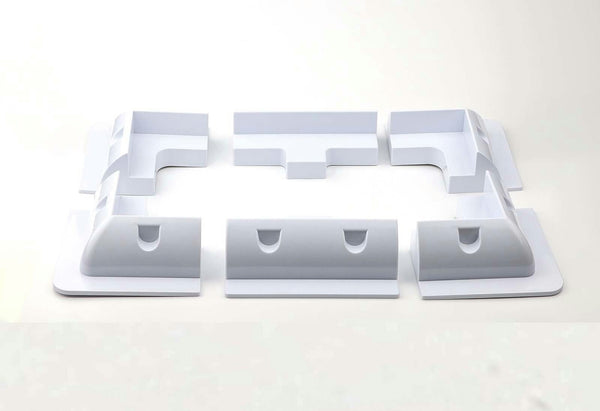 White Solar Panel ABS Plastic Corner plus Mid Brackets