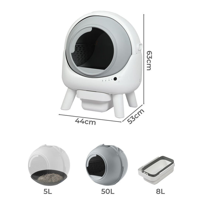 Pawz Cat Litter Box Large Machine Automatic Self Cleaning APP Control White