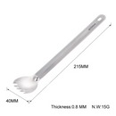 TERRAN Titanium Long Handle Spork with Polished Bowl