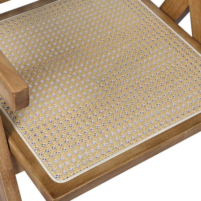 Levede 4x Dining Chair Solid Wood Rattan Armchair Wicker Accent Lounge Chairs