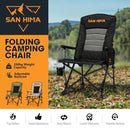 San Hima Folding Camping Chair Portable Outdoor Thick Padding Recliner