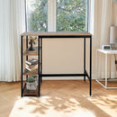 Levede High Bar Table Pub Industrial Storage Shelf Rustic Brown Kitchen 110X60cm