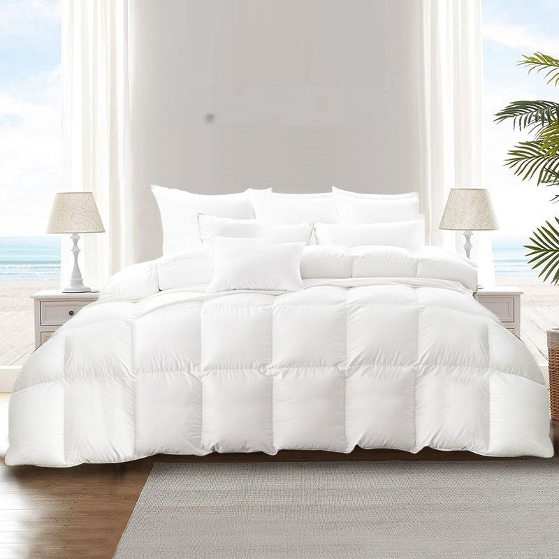 Dreamz Duck Down Feather Quilt 200GSM Duvet Doona Summer Queen Blanket Bed