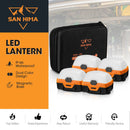 San Hima 4xLED Camping Lantern Light Rechargeable w/ Lithium Battery Amber White