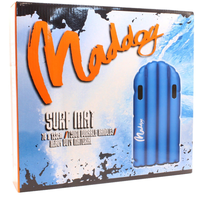 Maddog Fabric Inflatable Surf Mat with Handles 133 x 78cm (Blue)