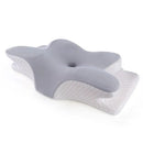 Butterfly-Shaped Memory Foam Pillow Slow Rebound Cow Horn Design Grey