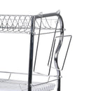 Toque Dish Rack Drying Drainer Cup Holder Cutlery Tray Kitchen Organiser 3 Tier