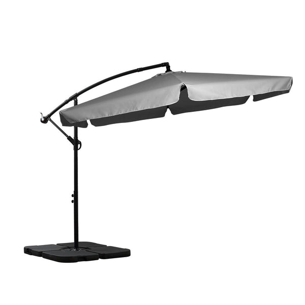 Mountview 3m Cantilever Umbrella Outdoor Umbrellas Beach Garden Patio Base Stand