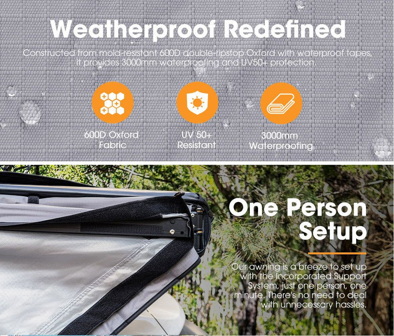 San Hima 180 Degree Free-Standing Awning 600D Double-Ripstop