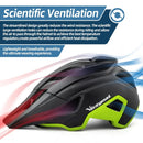 LED Bike Helmet Magnetic Goggles Sun Visor Green