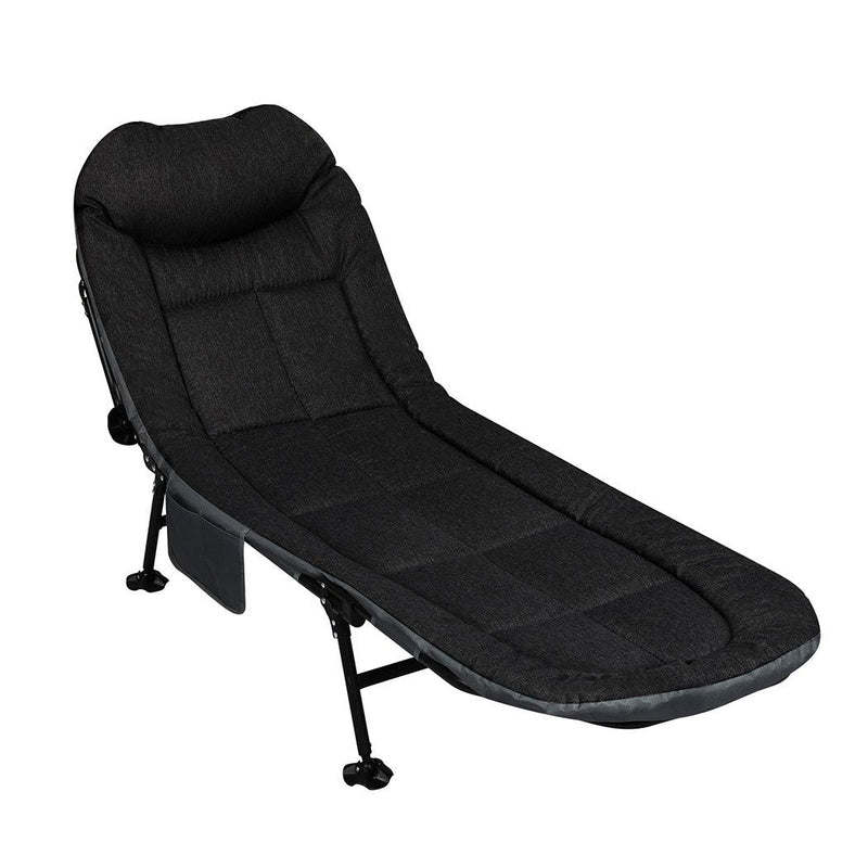 Levede Folding Camping Bed Adjustable Camping Cots Home Office Outdoor Black
