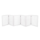 Pawz Wooden Pet Gate Dog Fence Safety Stair Barrier Security Door 6 Panels White