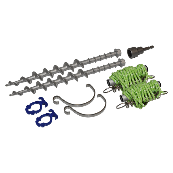 Premium Awning Tie Down Kit with alloy pegs & drill adaptor