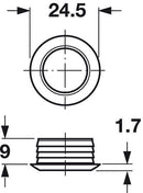Mini Rosette - Matte Nickel (Flat Lip)