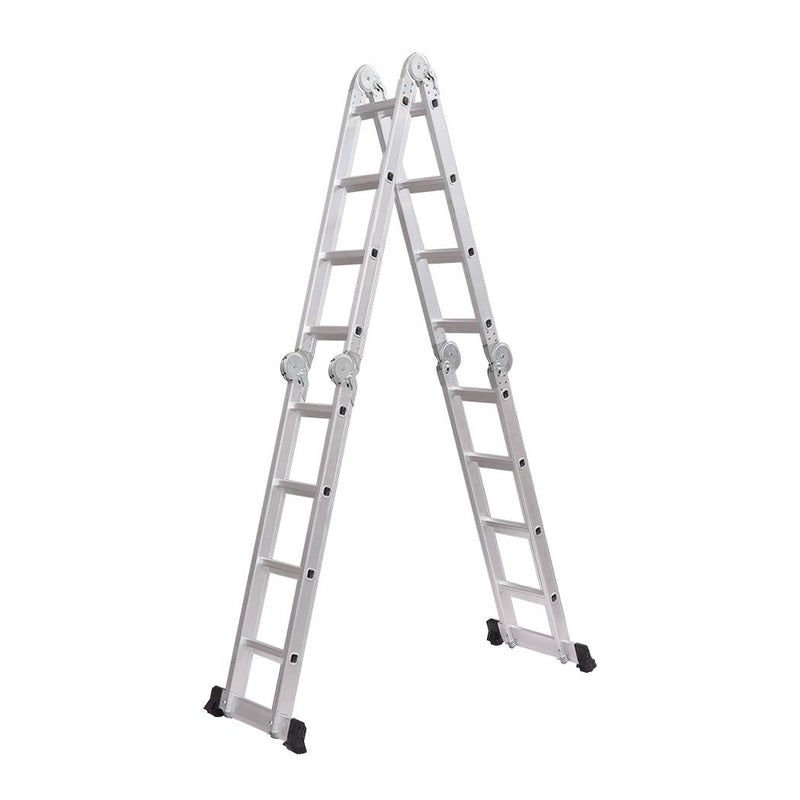 Traderight Multi Purpose Ladder Aluminium Folding Platform Extension Step 4.7m
