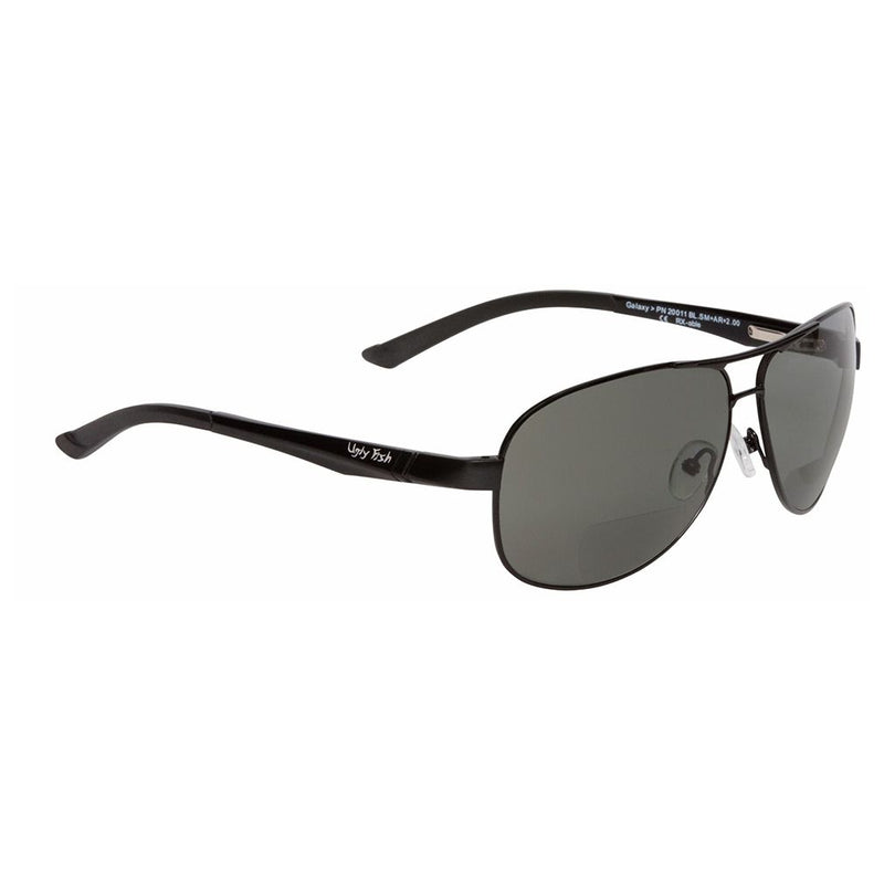 Ugly Fish Galaxy +2.50 Bifocal Aluminium Black Frame/Smoke Lens Sunglasses