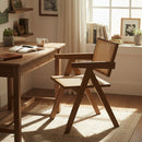 Levede 1x Armchair Dining Chair Wicker Wooden Chairs Rattan Accent Lounge Seat
