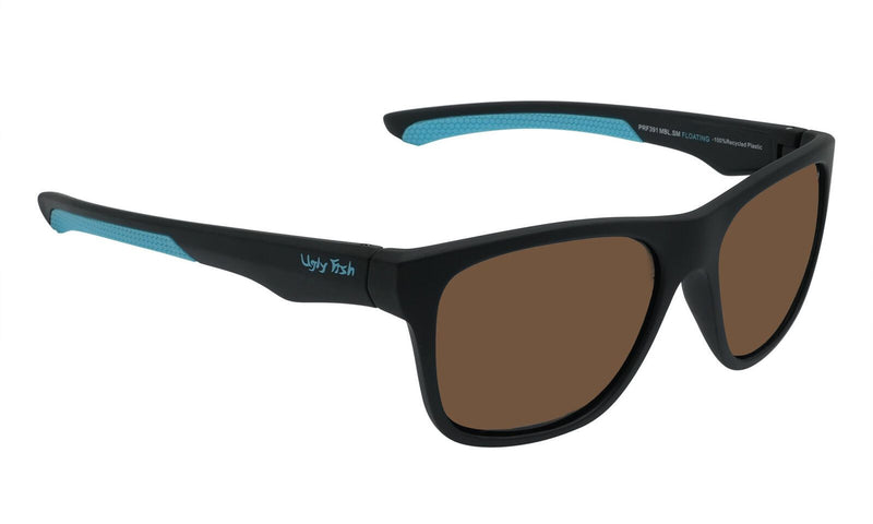 Ugly Fish PFR391 Polarised Floating Sunglasses - Matt Black Frame/Brown Lens
