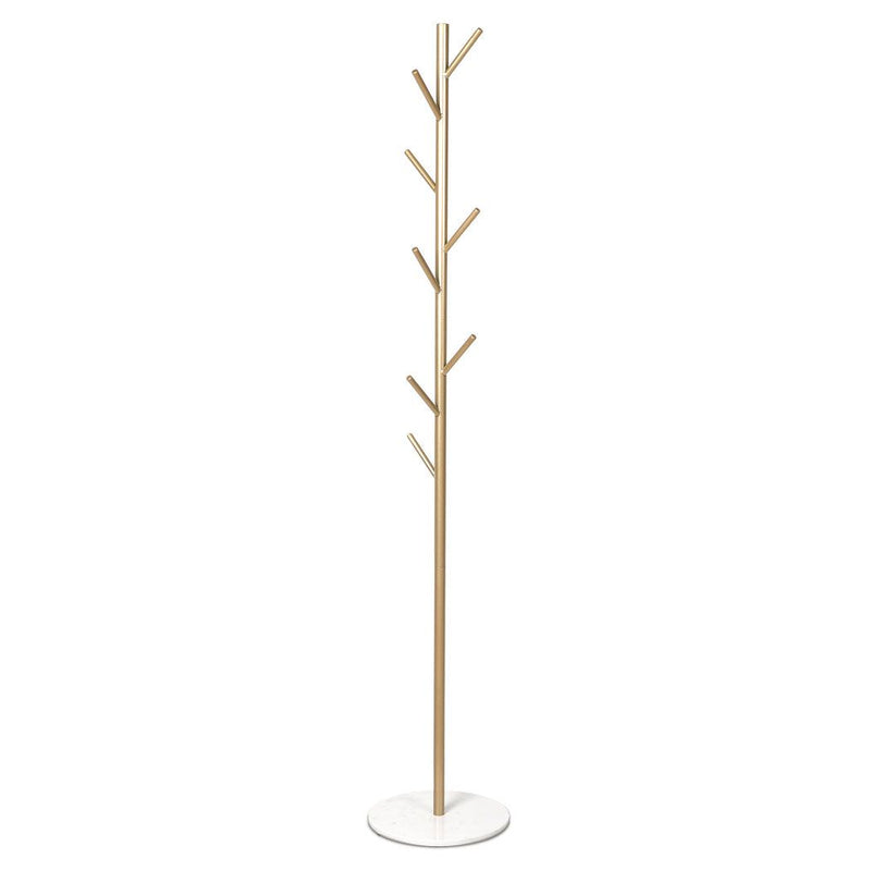Levede Coat Rack Hat Clothes Stand Hanger Garment Hook Tree Metal Organizer Gold