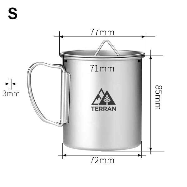 TERRAN Titanium Mug with Lid - Ultralight