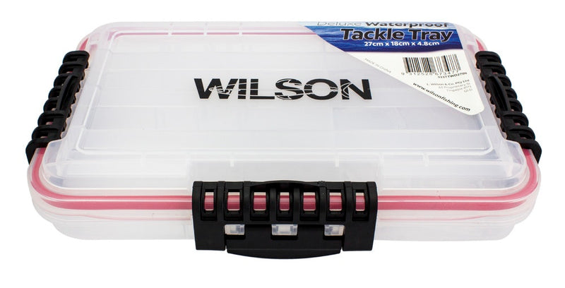 Small Wilson Deluxe Waterproof Fishing Tackle Tray - Worm Proof Tackle Box