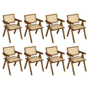 Levede 8x Armchair Dining Chair Wicker Wooden Chairs Rattan Accent Lounge Seat