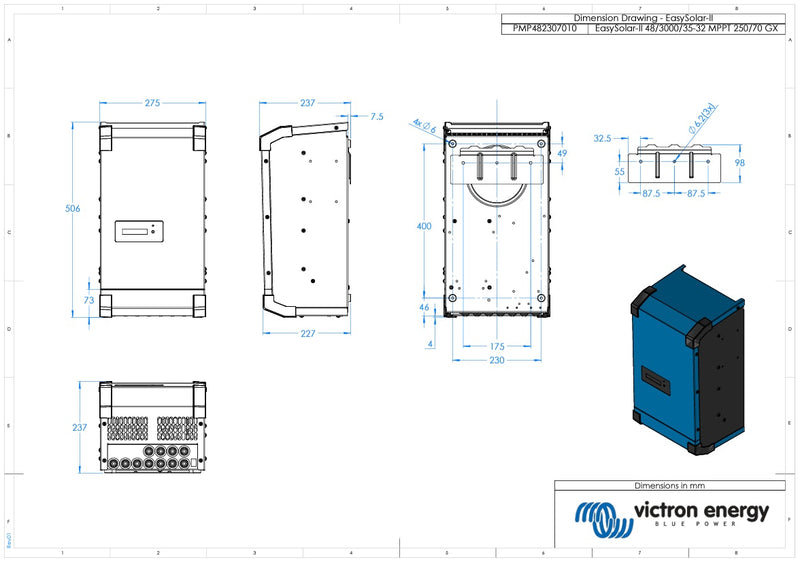 Victron 48V 3000VA EasySolar-II 48/3000/35-32 Inverter/Charger/MPPT 250/70 GX