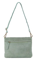 3pc Pierre Cardin Woven Leather Crossbody Bag Set - Mint Green