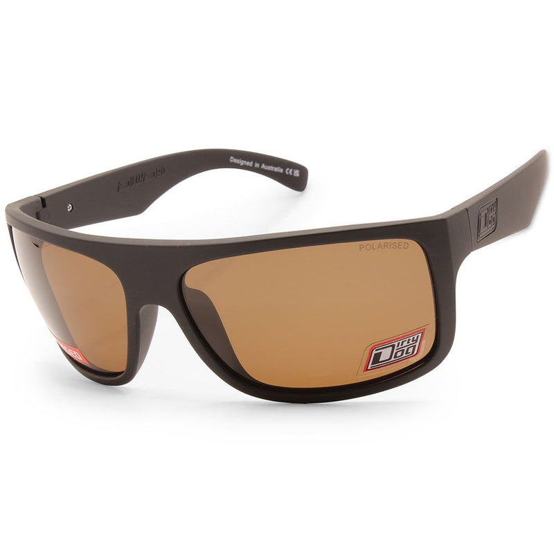 Dirty Dog Anvil Satin Satin Black/Brown Unisex Polarised Sunglasses