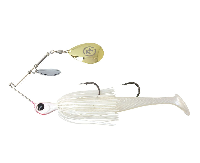 TT Lures 1/2oz Tornado+ Double Colorado Rigged Spinnerbait Lure - PEARL