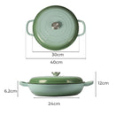 Toque Casserole Pot Cast Iron Dutch Oven Green Enamel Slow Cook Pan Lid 3.5L
