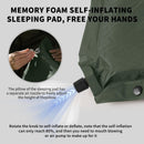 Self-Inflating Camping Air Mat with Built-in Pillow Green