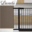 Levede Baby Safety Gate Adjustable Pet Stair Barrier 10cm Door Extension Black