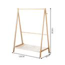 Levede Clothes Rack Wooden Wardrobe Garment Coat Hanging Rail Shoe Storage 120cm