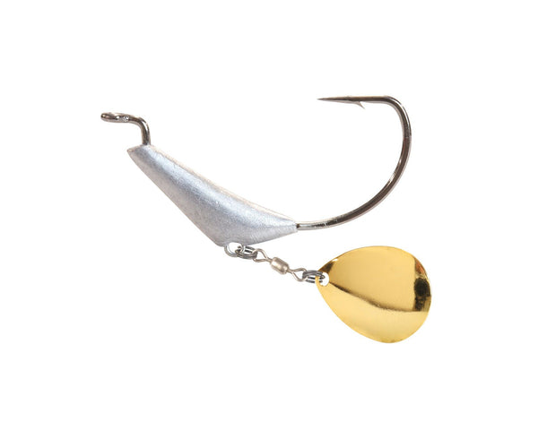 TT Lures Chinlockz Spinz 1/4oz Size 3/0 Jighead With Gold Colorado Blade-2 Pack
