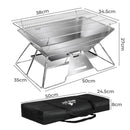 Moyasu Folding Fire Pit BBQ Outdoor Camping Portable Steel Stove Adjustable