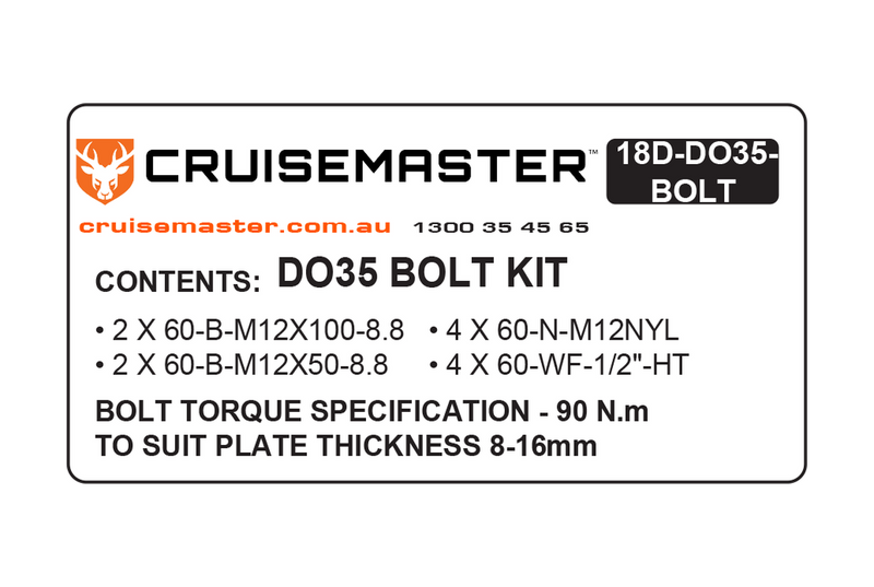 Cruisemaster DO35 V3/V3Plus Mounting Bolt Kit