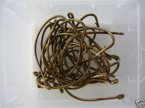 1 Box of Mustad 37140 Bronze Wide Gap Fishing Hooks