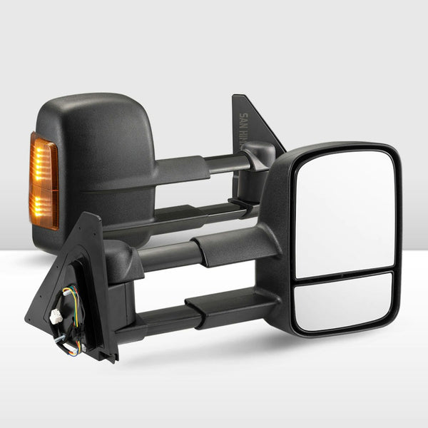 San Hima Pair Extendable Towing Mirrors Gen1 Fit Mitsubishi Pajero 2001-2015